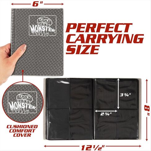 ألبوم بطاقات التداول Monster 4 Pocket - 20 تحميل جانبي، مانع للسرقة، صفحات مبطنة لمزيد من الحماية - غلاف فاخر يحمل 160 بطاقة Yugioh، MTG، Magic The Gathering، Pokémon & Sport - برتقالي غير لامع in Kuwait