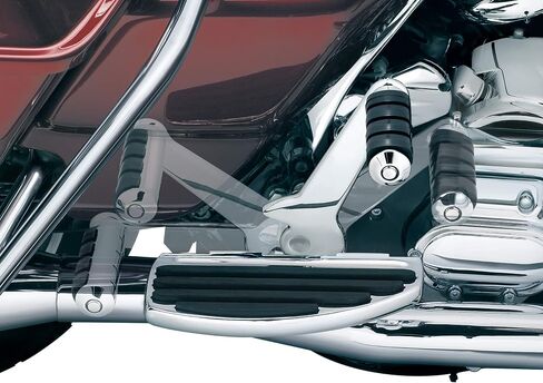 Kuryakyn 4353 Motorcycle Footpegs: Adjustable Passenger Pegs for 2010-19 Harley-Davidson Motorcycles with Fixed Mounts, Chrome, 1 Pair in Saudi Arabia