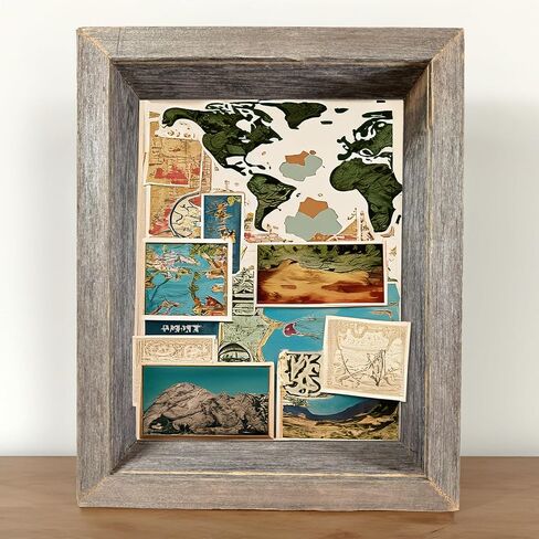 BARNWOODUSA 18"x24" Rustic Collectible Shadow Box Picture Frame Made of Upcycled Wood Shadow Box in Kuwait