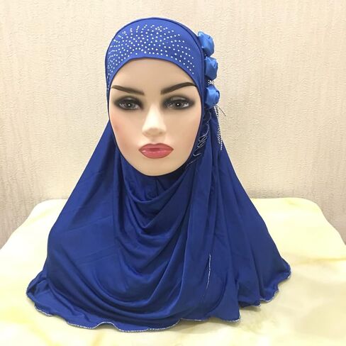 الفتيات المسلمات الحجاب مع سلاسل الزهور تسحب على أميرا وشاح الإسلامية التفاف Turban Caps شال الحجاب in Saudi Arabia