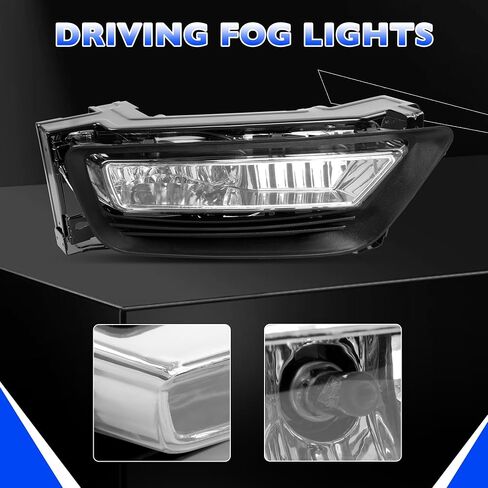 Fog Lights-Fog Lamps Assembly Compatible with 2013 2014 2015 Accord 4-door Sedan Fog Lamps kit Replacement for 33900T2AA01, 33950T2AA01, HO2593132 and HO2592132 (Halogen Bulbs) in Saudi Arabia