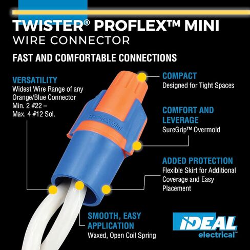 IDEAL Electrical 30-343 Twister Proflex Mini 343 O/B Wire Connector, 100/Box in Saudi Arabia