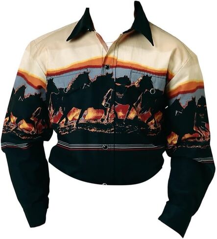 ROPER Western Shirt Boys L/S Scenic Horse Border 03-030-0421-0106 BL in Kuwait