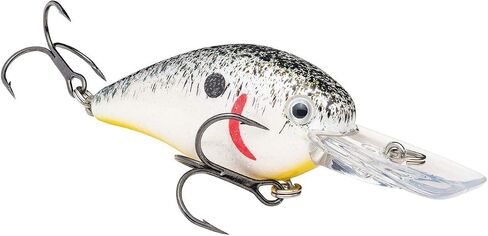 طُعم Strike King، طعم KVD 1.5 Deep Diver Crankbait، مياه عذبة، طول 2 1/4 بوصة، 3/8 أونصة، غوص عميق، شار لؤلؤي/أسود، لكل 1 بوصة (HCKVDS1.5D-570) in Saudi Arabia
