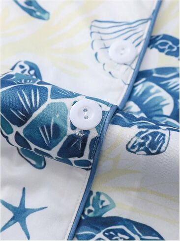 Wdirara Women's 2 قطعة Sea Turtle Graphic Pajama Set Butn in Kuwait