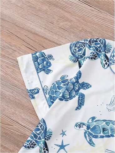 Wdirara Women's 2 قطعة Sea Turtle Graphic Pajama Set Butn in Kuwait