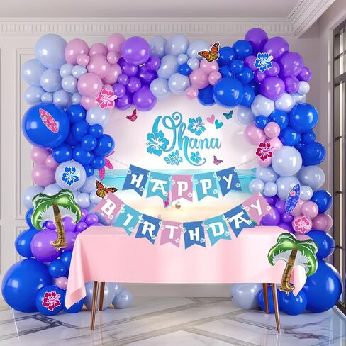 Tropical flamingo balloon garland arch kit 145Pcs Hot Pink magenta teal gold balloons mylar pineapple balloons Palm leaves for Summer Aloha luau birthday hawaiian baby shower decorations in Saudi Arabia