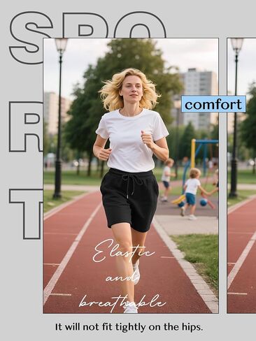 Neer 4 Pack Womens Sweat Shorts High Waist Drawstring Shorts Summer Loose Elastic Athletic Short Sweatpants with Pocket in Saudi Arabia