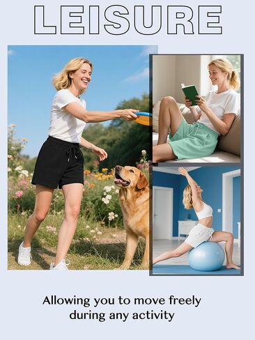 Neer 4 Pack Womens Sweat Shorts Cotton Cutton Lounge Dringring High Weist Summer Summer Sould Sould Sould Sould مع جيب in Saudi Arabia