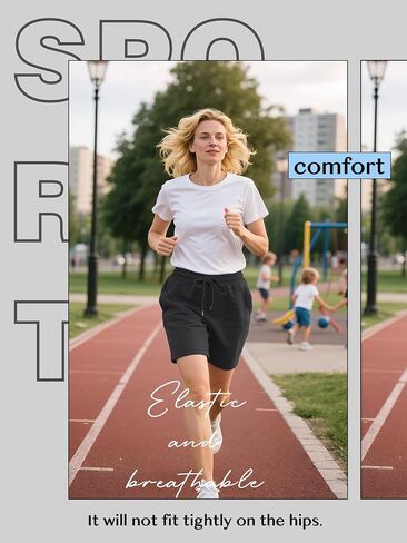 Neer 4 Pack Womens Sweat Shorts Cotton Cutton Lounge Dringring High Weist Summer Summer Sould Sould Sould Sould مع جيب in Saudi Arabia