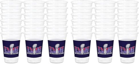 Amscan Super Bowl LVIII Reusable Multicolor Plastic Cups-16oz, Set of 25 Cups, 16 Oz in Saudi Arabia