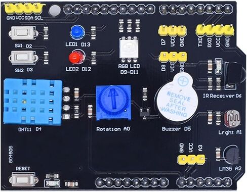 Multifunction Expansion Board LM35 Temperature Humidity LED IR Receiver Buzzer Sensor in Saudi Arabia