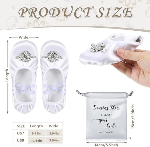 12 Pair Wedding Ballet Flats Foldable Dancing Shoes Bulk Satin Rhinestone Womens Ballerina Slippers for Bridesmaid in Kuwait