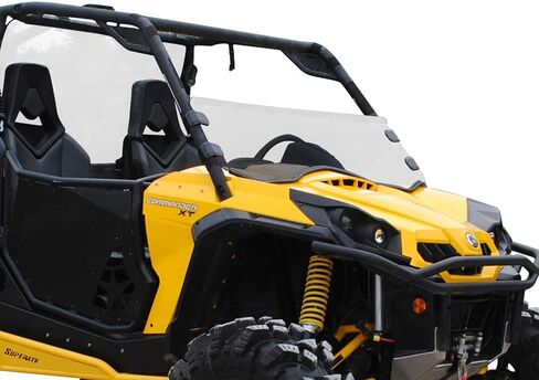 SuperAtv Hight Duty Clear Scratch Half Hindshield لعام 2011-2020 Can Am Commander 800/1000 | 1/4 "البولي كربونات سميكة 250x أقوى من الزجاج in Saudi Arabia