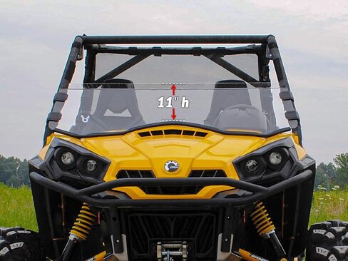 SuperAtv Hight Duty Clear Scratch Half Hindshield لعام 2011-2020 Can Am Commander 800/1000 | 1/4 "البولي كربونات سميكة 250x أقوى من الزجاج in Saudi Arabia