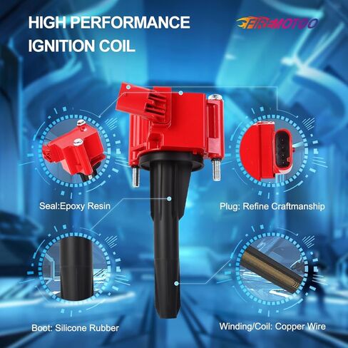 حزمة من 4 حزمة لفائف الإشعال ومقاطع شرارة Iridium متوافقة مع Cadillac CT4 CT5 CT6 XT4 XT5 XT6 لـ CHEVY Blazer لـ GMC Acadia 2.0L L4 2020-2022 in Saudi Arabia