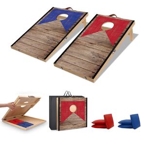 Portable Mini Desktop Cornhole Boards Set 10.16''L x 5.04''W Tabletop Cornhole Set with 8 Bean Bags Wooden Tabletop Cornhole Game for Kids and Adults Travel Home Office in Kuwait