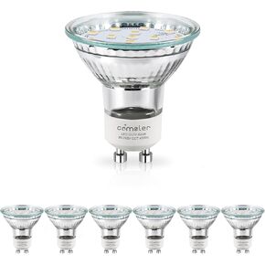 Comzler GU10 LED LED Dimmable ، 50W مكافئ الهالوجين GU10 ، 2700K بديل GU10 أبيض ناعم لإضاءة المسار ، MR16 GU10 المصباح الكهربائي LED 4W ， 120 ° زاوية شعاع ， 400LM 120V ، حزمة 6 ، ETL مدرجة in Kuwait