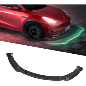 Front Bumper Lip Kit Compatible with 2019-2024 Tesla Model Y, Bumper Air Dam Lower Chin Splitter Protection Body Kit for Model Y Accessories, Carbon Fiber Printing, 3PCS in Kuwait