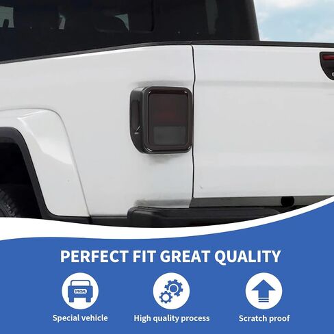 أغطية مصباح الذيل المدخن JT ، ملحقات مصباح مصباح خلفي ، ملحقات متوافقة مع Jeep Gladiator JT 2019-2024 ، مدخن الأسود (إصدار مصباح الهالوجين) in Saudi Arabia