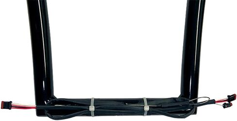 Pre Wired Dominator Industries 1 1/4 Inch Road Glide Meathook Ape Hanger Handlebars, 12 Inch Rise, Gloss Black Compatible With 2015-2023 Harley Road Glides in Saudi Arabia