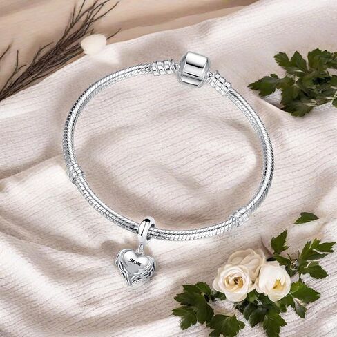 Tchyun Angel Wings Heart Dangle Charm Family Love Series Bead for Europelet Bracelet Women Gift in Saudi Arabia