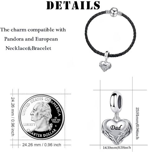 Tchyun Angel Wings Heart Dangle Charm Family Love Series Bead for Europelet Bracelet Women Gift in Saudi Arabia