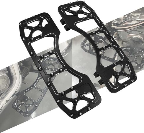 MX Wide Driver Floorboards CNC الأوتاد الألومنيوم قدم مناسبة لـ Harley Touring Road Road King Glide Glide Electra Glide Trike Softail Dyna Black in Saudi Arabia