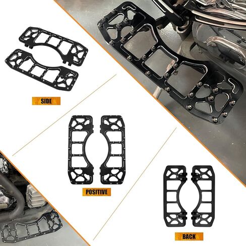 MX Wide Driver Floorboards CNC الأوتاد الألومنيوم قدم مناسبة لـ Harley Touring Road Road King Glide Glide Electra Glide Trike Softail Dyna Black in Saudi Arabia