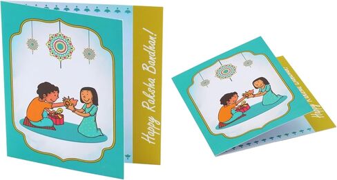 Rakhi Gift Box with Bhaiya Bhabhi Rakhi Set made of Floral Motif, Beads, includes Roli, Chawal, Raksha Bandhan Card, Thali Set, and Chocolate (Elegant Couple Rakhi) in Kuwait