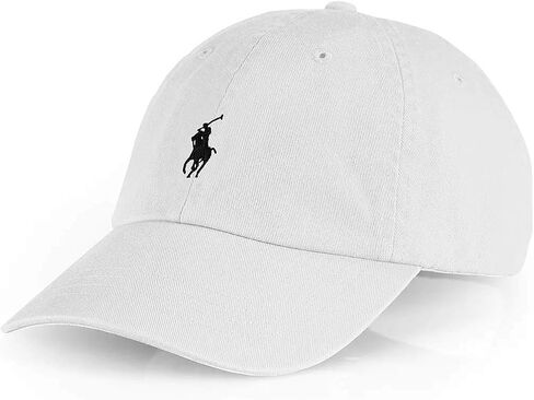 Polo Ralph Lauren Men Cotton Chino Baseball Cap (White (1000)/Obsidian ، حجم واحد) in Saudi Arabia