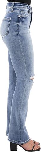 Mia High Rise Bootcut Distressed Jeans with Built-in Tummy Control Premium Stretchy Denim (Available in Plus) in Saudi Arabia