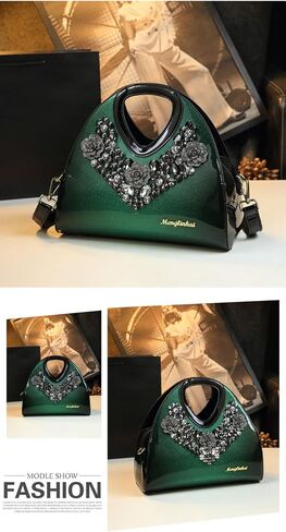 Fashion Diamonds Purses For Women Top Handle Satchel Handbags Leather Party Shoulder Messenger Evening Bags in Saudi Arabia