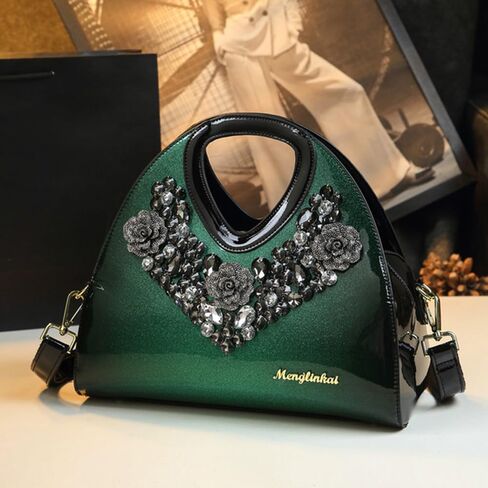 Fashion Diamonds Purses For Women Top Handle Satchel Handbags Leather Party Shoulder Messenger Evening Bags in Saudi Arabia