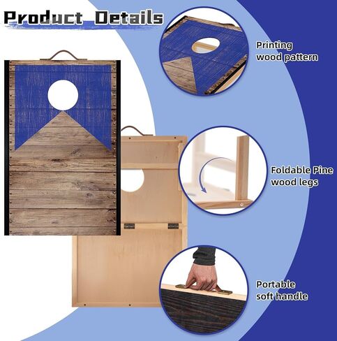 Portable Mini Desktop Cornhole Boards Set 10.16''L x 5.04''W Tabletop Cornhole Set with 8 Bean Bags Wooden Tabletop Cornhole Game for Kids and Adults Travel Home Office in Kuwait