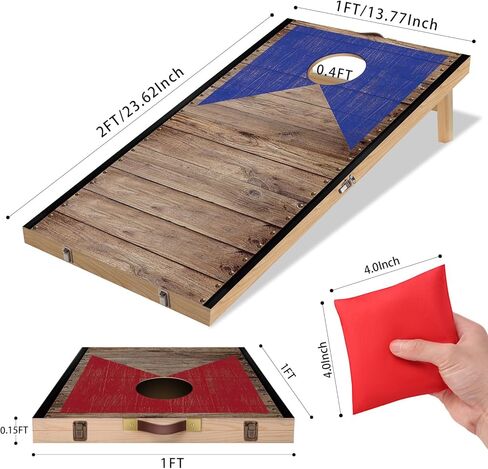 Portable Mini Desktop Cornhole Boards Set 10.16''L x 5.04''W Tabletop Cornhole Set with 8 Bean Bags Wooden Tabletop Cornhole Game for Kids and Adults Travel Home Office in Kuwait
