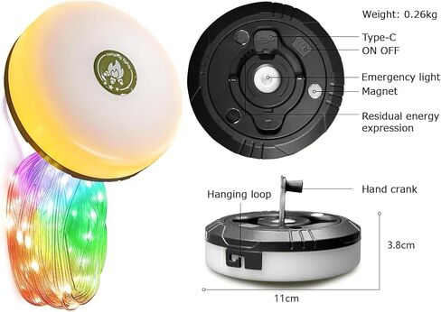 Camping String Lights,Camping Essentials Gear 32.8FT Lamp Lights Waterproof, 4 in 1 Outdoor String Lights with 8 Modes for Awn Tent Yard Garden Hiking Travel Decoration and Holiday Christmas Gift in Saudi Arabia