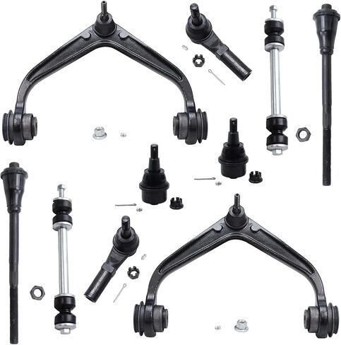 Detroit Axle - Front 10pc Suspension Kit for 2011-2019 Chevy GMC Sierra Silverado 2500HD 3500HD, 2 Upper Control Arms w/Ball Joints + 2 Sway Bar Links + 4 Inner & Outer Tie Rods + 2 Lower Ball Joints in Kuwait