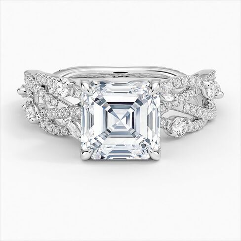 1 CT-5 CT Moissanite خاتم الخطوبة ثلاثة أرباع حلقة الزفاف الزفاف في 10K 14K 18K الذهب و S925 هدية عيد الميلاد للنساء in Saudi Arabia