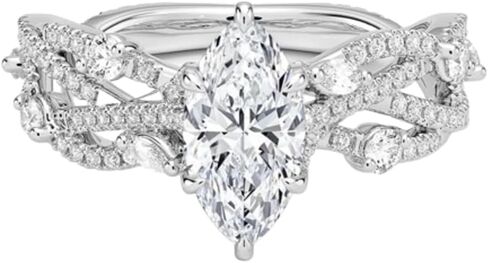 1 CT-5 CT Moissanite خاتم الخطوبة ثلاثة أرباع حلقة الزفاف الزفاف في 10K 14K 18K الذهب و S925 هدية عيد الميلاد للنساء in Kuwait