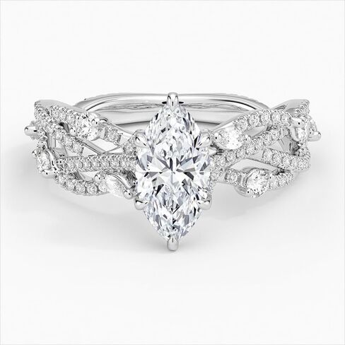 1 CT-5 CT Moissanite خاتم الخطوبة ثلاثة أرباع حلقة الزفاف الزفاف في 10K 14K 18K الذهب و S925 هدية عيد الميلاد للنساء in Kuwait
