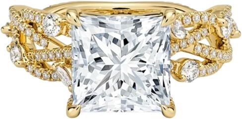 1 CT-5 CT Moissanite خاتم الخطوبة ثلاثة أرباع حلقة الزفاف الزفاف في 10K 14K 18K الذهب و S925 هدية عيد الميلاد للنساء in Kuwait
