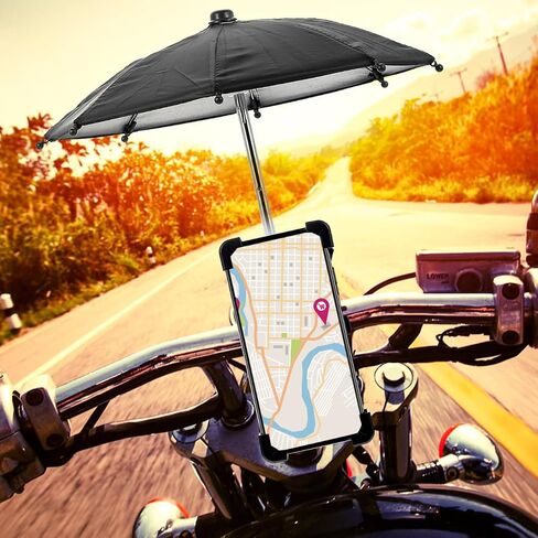 Phone Umbrella Holder: Bike Holder for Phone, Bicycle Cell Bracket with Small Sunshade Cover in Saudi Arabia