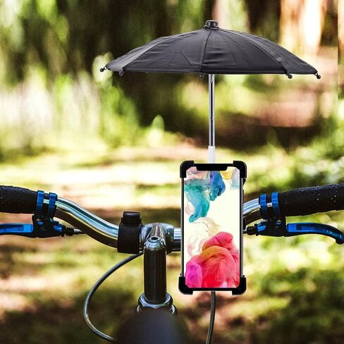Phone Umbrella Holder: Bike Holder for Phone, Bicycle Cell Bracket with Small Sunshade Cover in Saudi Arabia