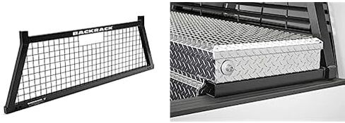 RealTruck Backrack Safety Frame + Hardware Kit for use w/Toolbox, Combo | Black, No Drill | 10900 & 30228TB | Fits 2022-2025 Toyota Tundra in Kuwait