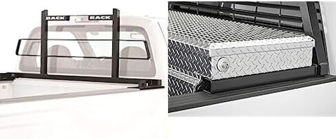 RealTruck Backrack Safety Frame + Hardware Kit for use w/Toolbox, Combo | Black, No Drill | 10900 & 30228TB | Fits 2022-2025 Toyota Tundra in Kuwait