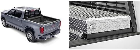 RealTruck Backrack Safety Frame + Hardware Kit for use w/Toolbox, Combo | Black, No Drill | 10900 & 30228TB | Fits 2022-2025 Toyota Tundra in Kuwait