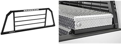 RealTruck Backrack Safety Frame + Hardware Kit for use w/Toolbox, Combo | Black, No Drill | 10900 & 30228TB | Fits 2022-2025 Toyota Tundra in Kuwait