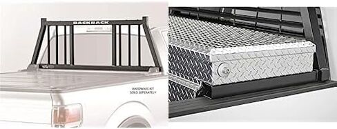 RealTruck Backrack Safety Frame + Hardware Kit for use w/Toolbox, Combo | Black, No Drill | 10900 & 30228TB | Fits 2022-2025 Toyota Tundra in Kuwait