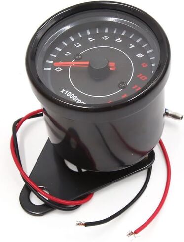 uxcell Universal Motorcycle 0-13000RPM Tachometer Single Gauge Meter Instrument Black DC 12V in Saudi Arabia